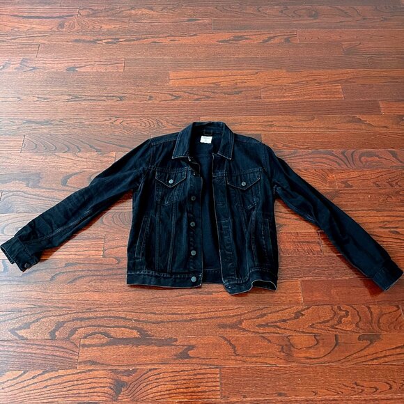 GAP- Vintage Denim Cropped Black Jacket (S) - Picture 1 of 2